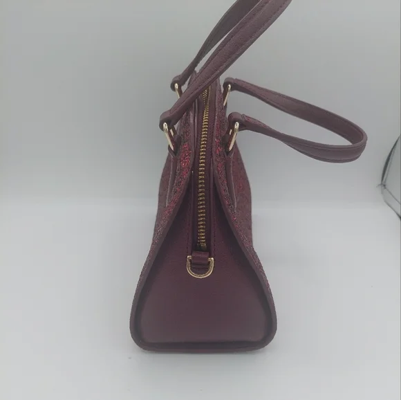 Kate Spade mini Reily Laurel Way glitter deep plum with matching card holder - Picture 7 of 12